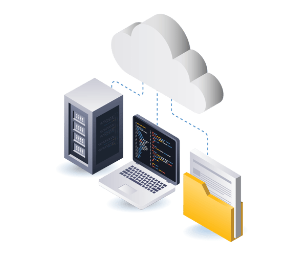 azure cloud server computer programming language 3d illustration