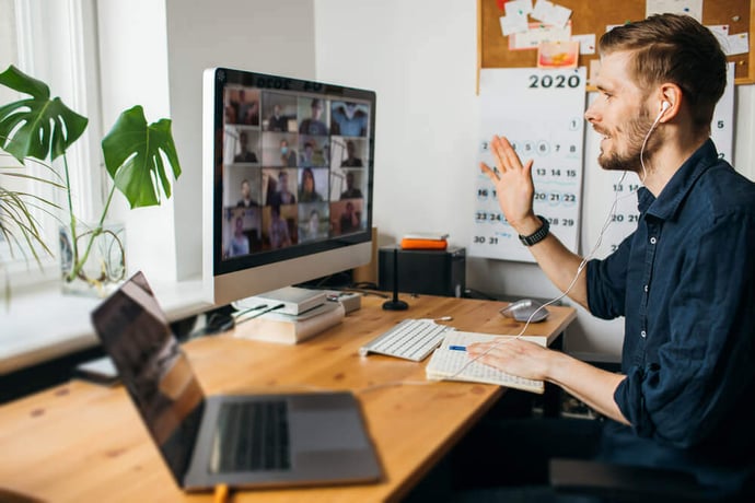  A person using zoom to host their conference calls