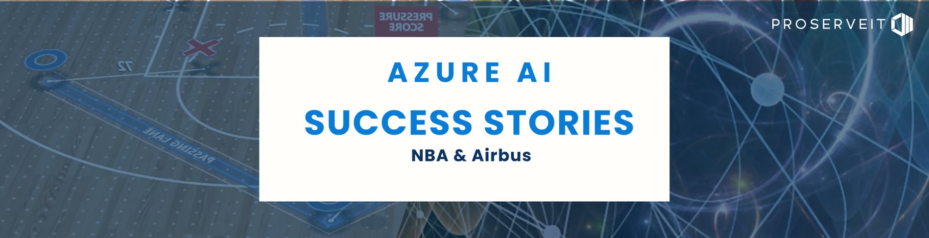 Illustration Graphic describes the Azure AI Success Story with NBA and Airbus