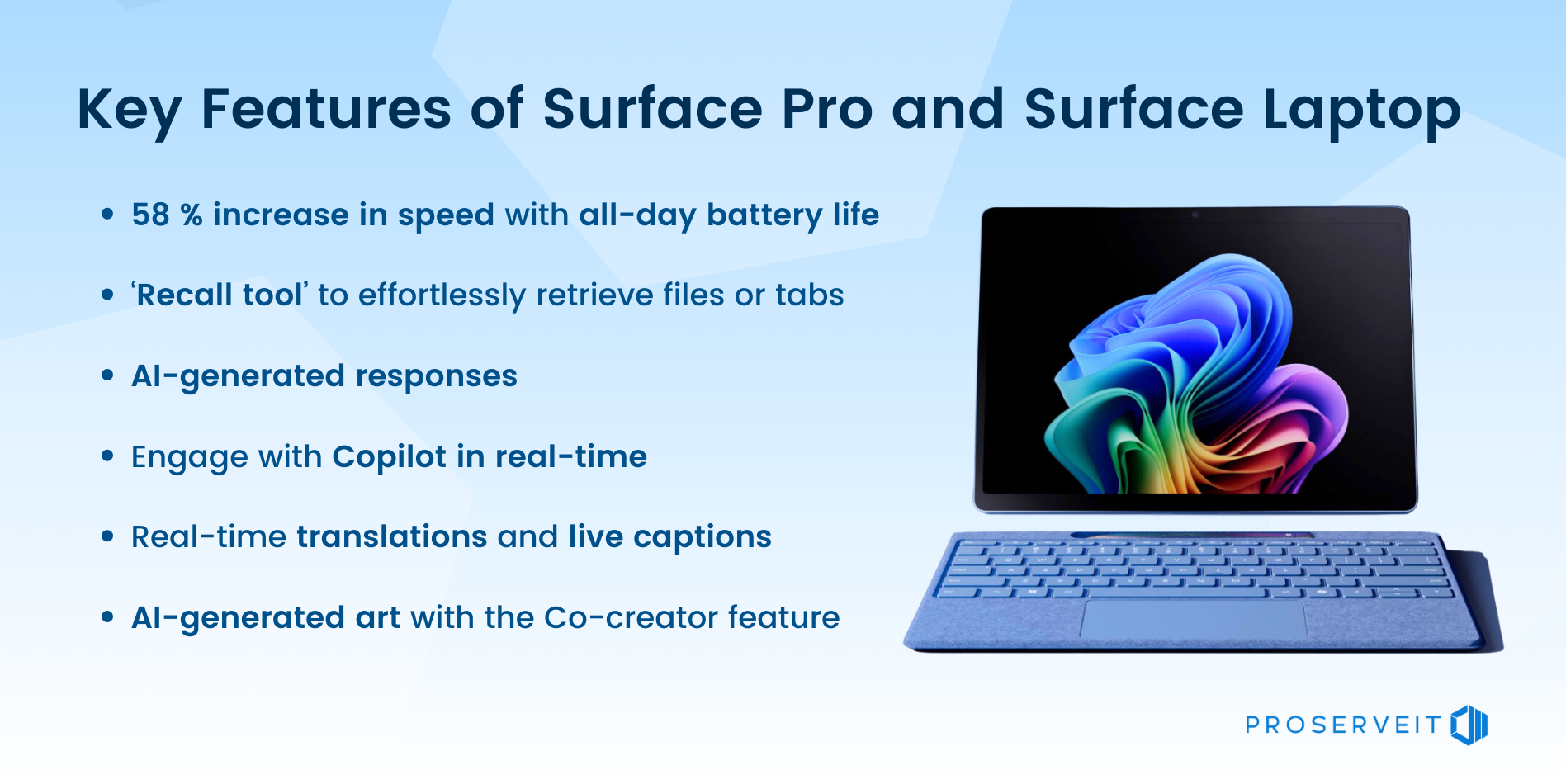 Key Features of Surface Pro and Surface Laptop