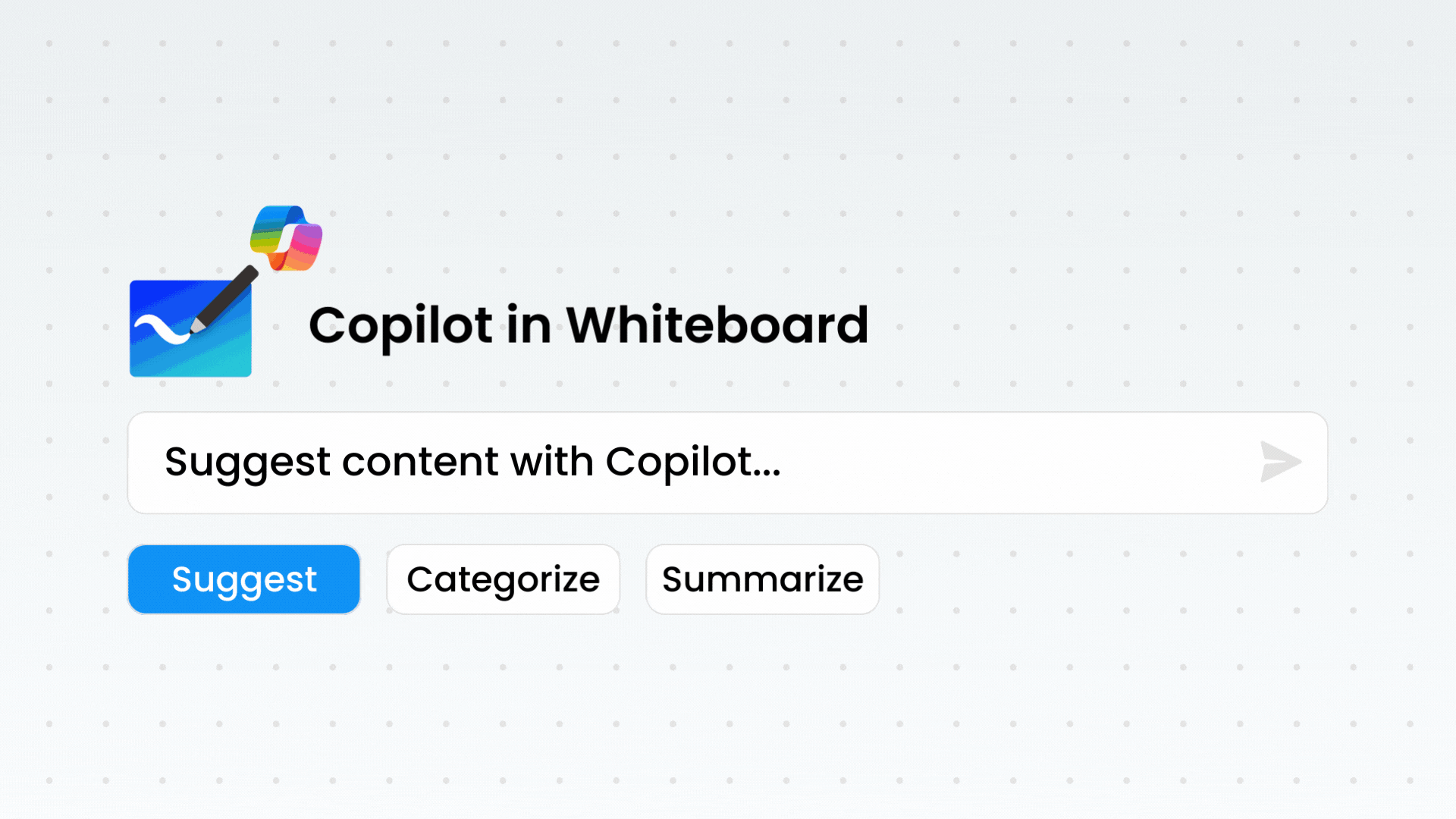 GIF of how to use Copilot in Whiteboard for Project Managment 